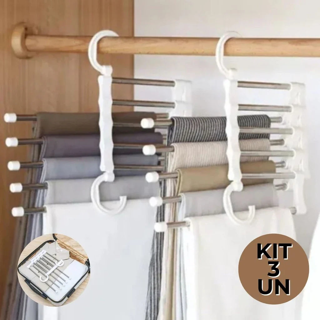 Kit 3 Cabides Reforçados Multiuso