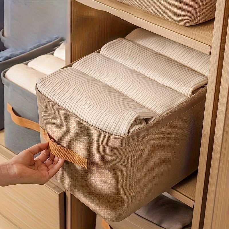 Kit 3 Organizadores Dobráveis p/ Roupas – Cinza ou Caqui