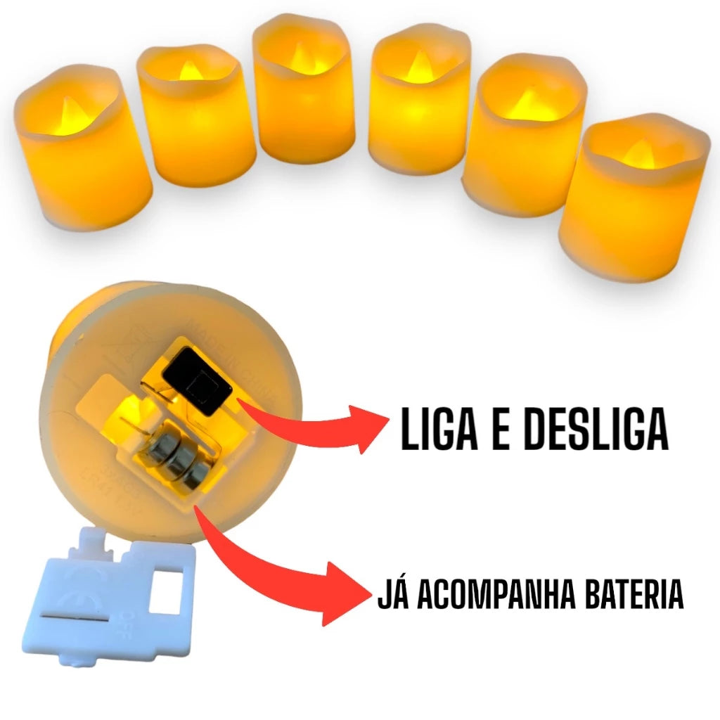 Vela de LED Decorativa 24 Peças